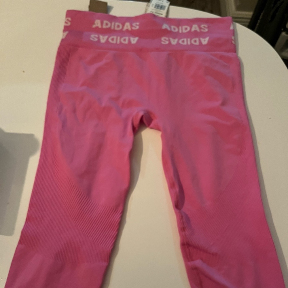Hot pink adidas workout pants